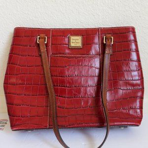DOONEY & BOURKE PURSE | RED CROC CHARLOTTE ALLIGATOR EMBOSSED LEATHER AUTHENTIC